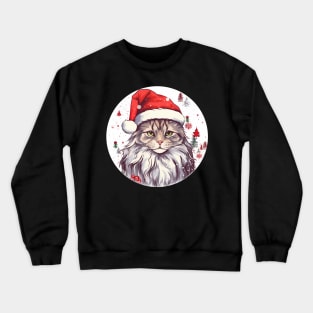 Maine Coon Cat Xmas, Love Cats Crewneck Sweatshirt